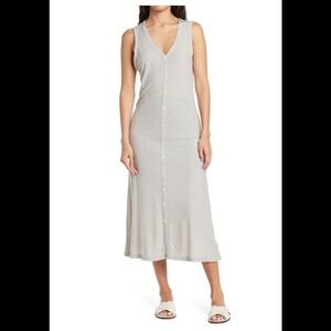 James Perse Cardigan Tank Dress in Aluminum Size 1